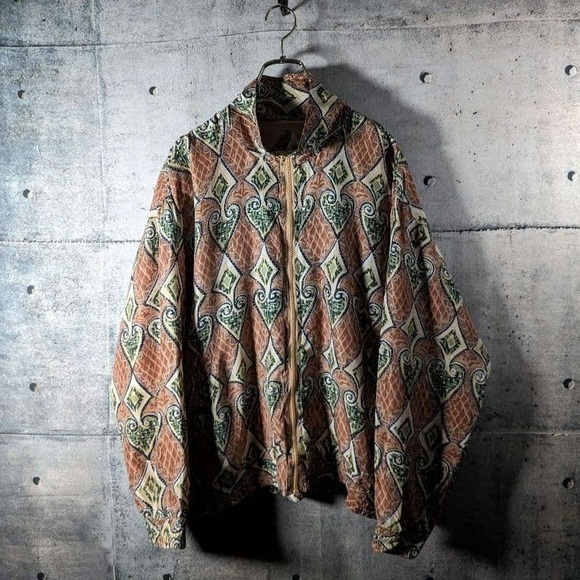 RARE**VINTAGE 100% Silk Zip Jacket | Boho Print | Size M - Picture 4 of 5
